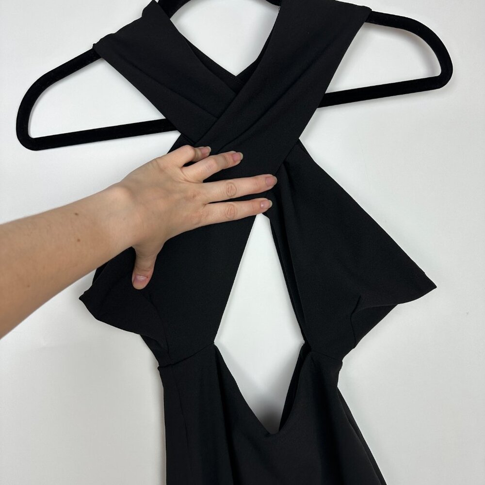 Nookie Boulevard Crossover Bodycon Fitted Dress‎ Black Small - Picture 4 of 9